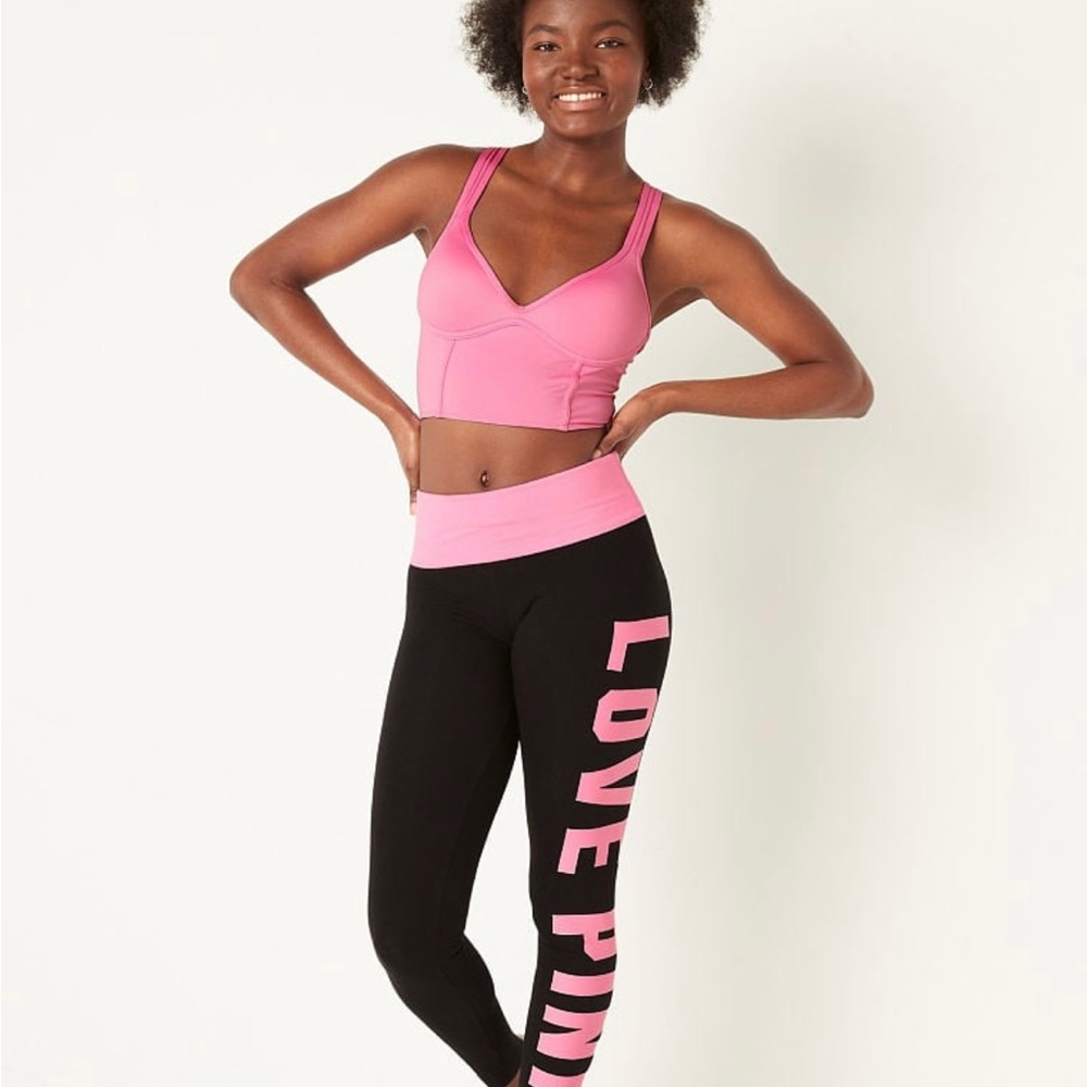 VICTORIA’S SECRET PINK COTTON FOLDOVER LEGGINGS IN FULL LENGTH